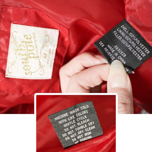 SOUTHPOLE Red Bomber Jacket w/ Fur Trim Y2k - Picture 6 of 8